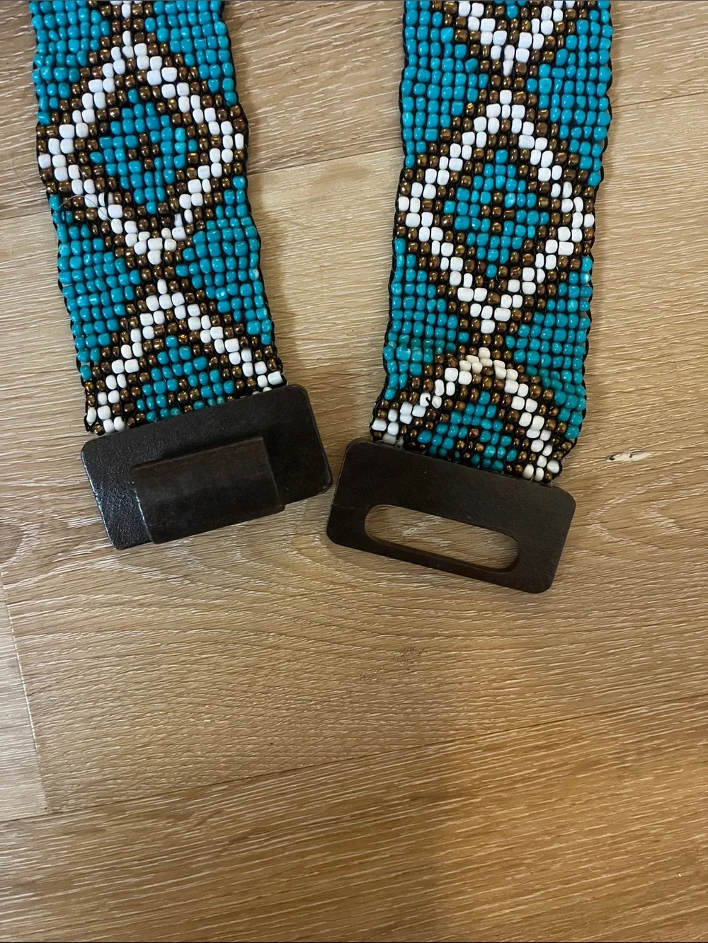 Beaded Turquoise and White Women's Waist Belt